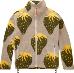 Jw Anderson Beige And Olive Green Strawberry Fleece Jacket