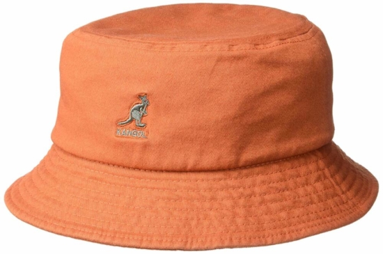 Kangol Orange Cotton Washed Bucket Hat
