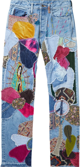 Kapital Blue Insane Hippie Patchwork Jeans