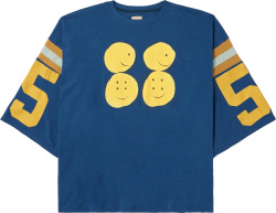 Kapital Navy And Yellow Four Smiley Football Jersey
