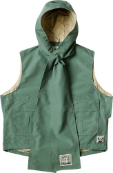 Green Hooded 'Gale' Scarf Vest