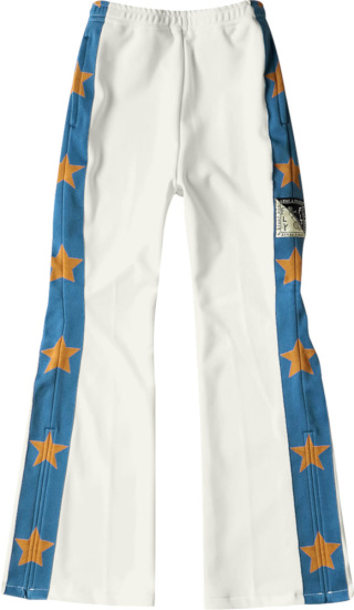 Kapital White And Blue Star Side Stripe Track Pants