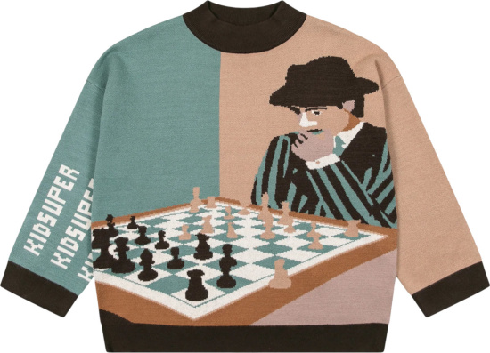 Kidsuper Colorblock Chess Sweater