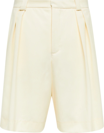 King And Tuckfield Pale Yellow Pleated Shorts