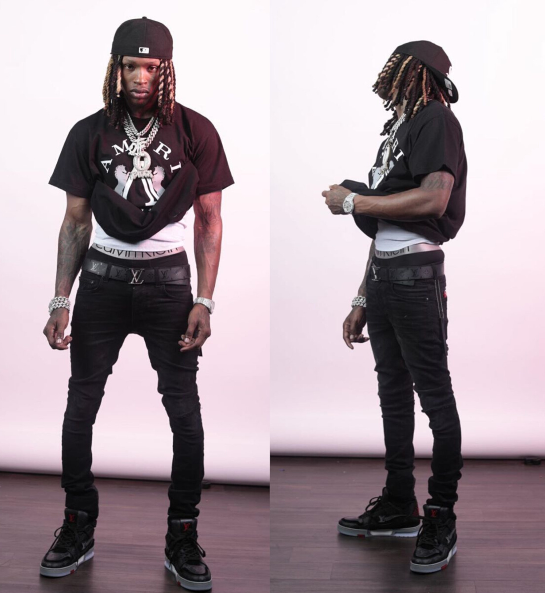 King Von Poses For Photoshoot In Amiri, New Era, & Louis Vuitton |  Incorporated Style