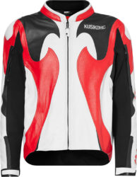 Kusikohc Spidi Burn Rider Contrast Panel Leather Jacket