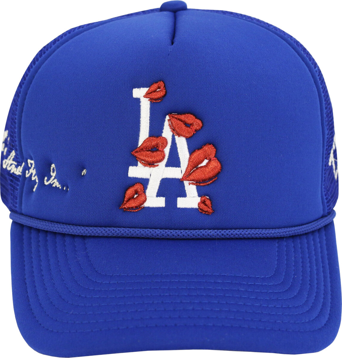 Atlanta Braves L.A. Dodgers Lips Embroidered Trucker Hat | Incorporated  Style