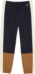 Lacoste Navy Blue White And Brown Colorblock Track Pants