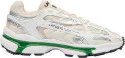 Lacoste White Silver Green Low Top Sneakers