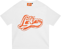 Lafam White And Orange Crayon Logo T Shirt