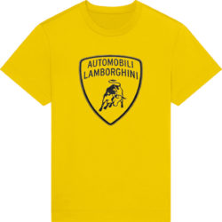Lamborghini Yellow Big Shield Logo T Shirt