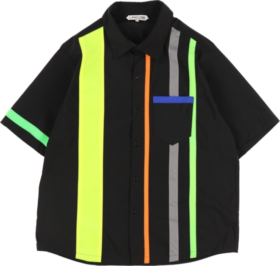 Landlord Black Shirt With Neon Stripes