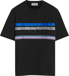 Black Chest-Stripe Logo T-Shirt