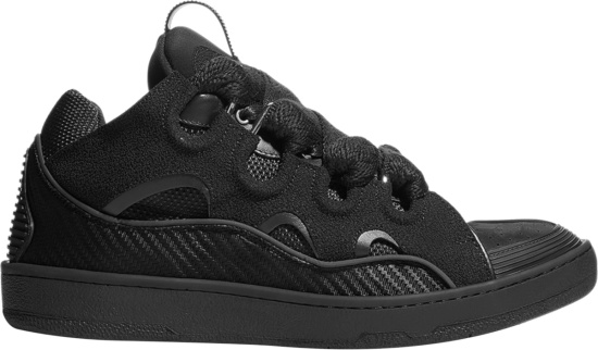 Lanvin All Black Low Top Curb Sneakers