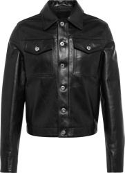 Lanvin Black Leather Trucker Jacket
