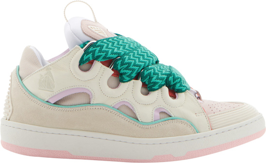 Lanvin Ivory And Pastel Curb Sneakers