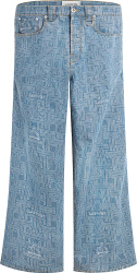 Lanvin Light Indigo Maze Print Flared Jeans