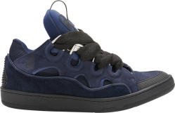 Lanvin Navy Blue And Black Curb Sneakers