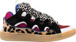 Black, Burgundy, & Leopard 'Curb' Sneakers