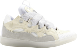 Lanvin White And Beige Curb Sneakers