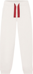Lanvin White And Burgundy Curb Lace Drawstring Sweatpants