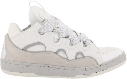 Lanvin White And Grey Curb Sneakers