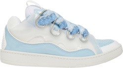 Lanvin White And Light Blue Curb Sneakes