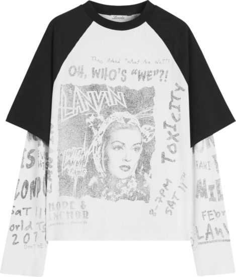 Lanvin X Future White And Black Layered Printed T Shirt