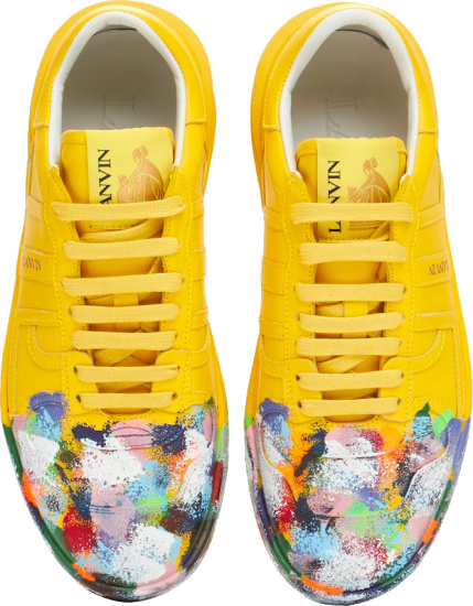 Lanvin X Gallery Dept Yellow Painted Toe Sneakers