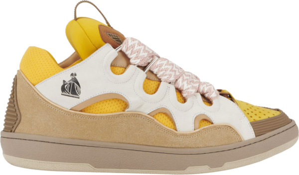 Lanvin Yellow And Beige Curb Sneakers