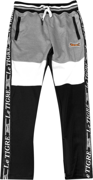 Le Tigre White Grey And Black Colorblock Lt 43 Track Pants