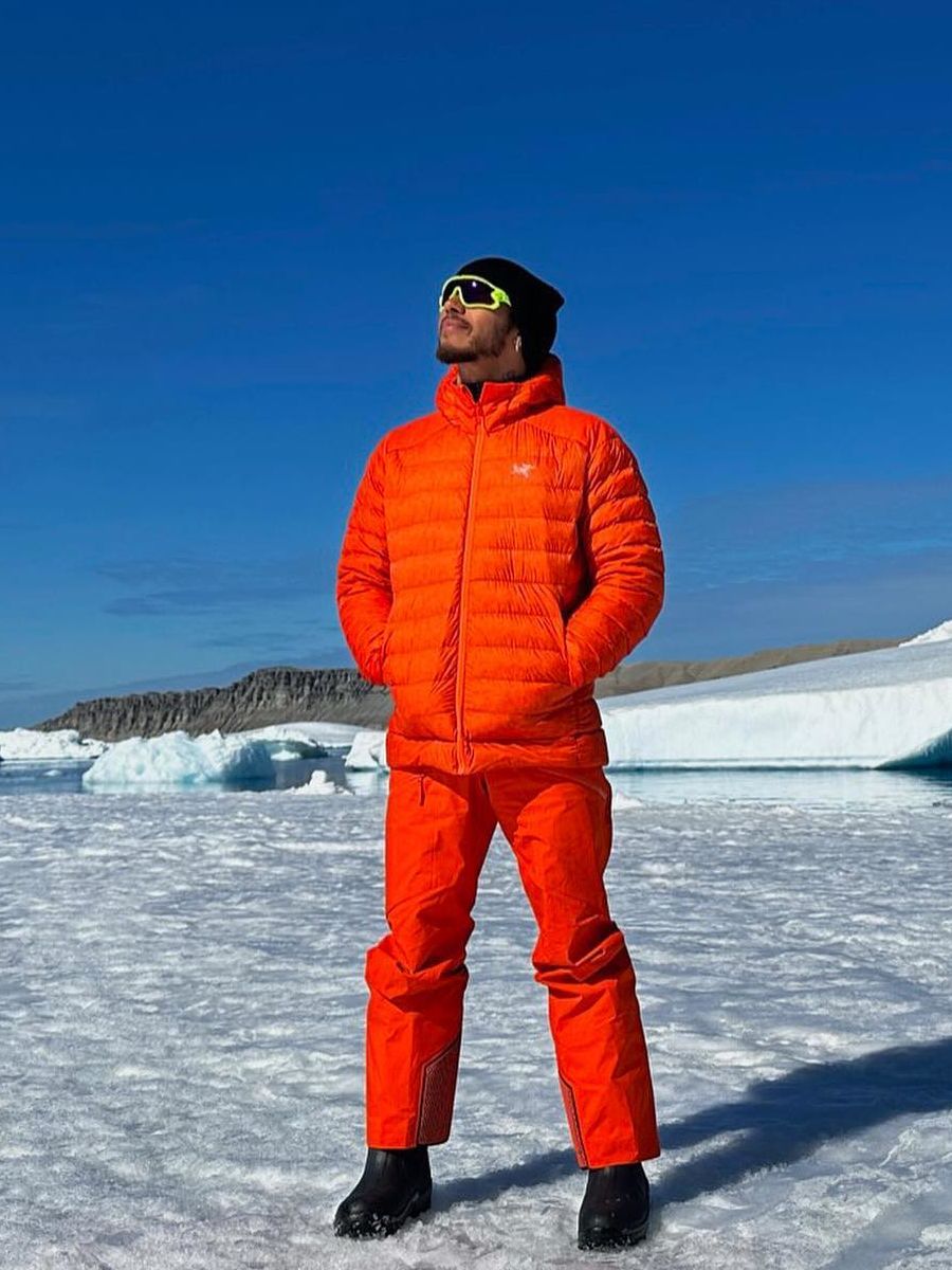 Lewis Hamilton Visits Antarctica In an Arc'teryx & Oakley Outfit