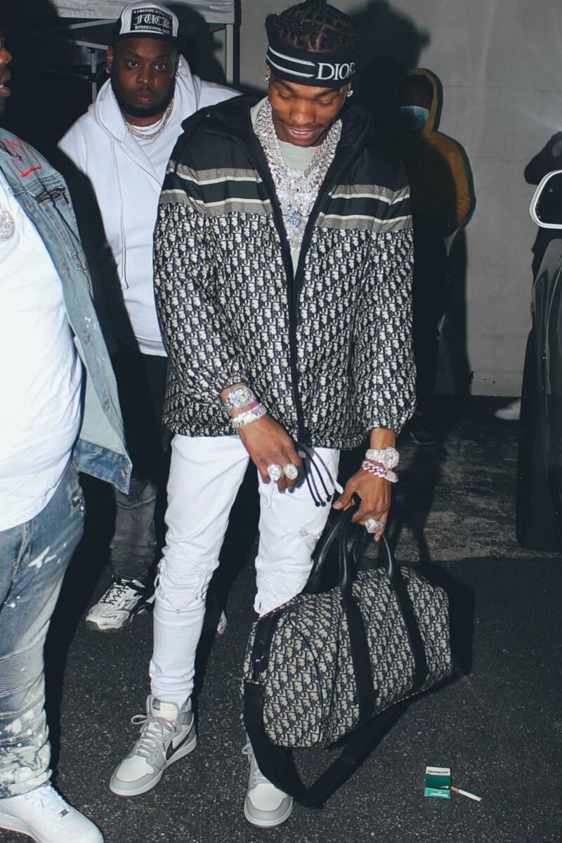 Lil Baby Wearing a Full Dior and Dior x Jordan 'Fit With Amiri Jeans