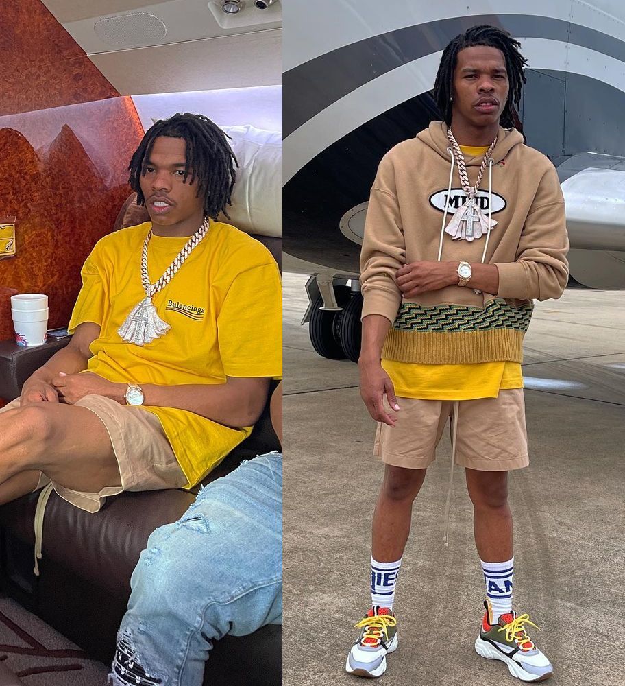 Lil Baby Wearing a 'Mind' Hoodie With a Balenciaga Tee & Dior Sneakers