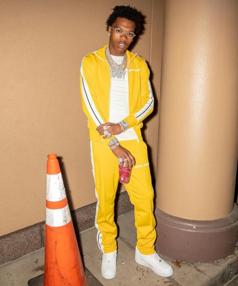 Lil Baby In Rochester, NY Wearing a Palm Angles Yellow Tracksuit