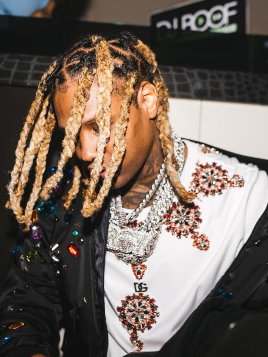 Lil Durk Switches It Up In a Rhinestone Bomber Jacket & Crystal Tee