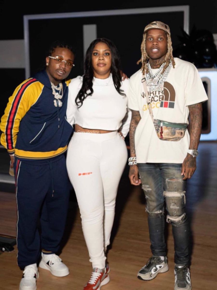 Lil Durk Wearing a Full Gucci x TNF Outfit With Amiri Jeans & Dior Sneakers