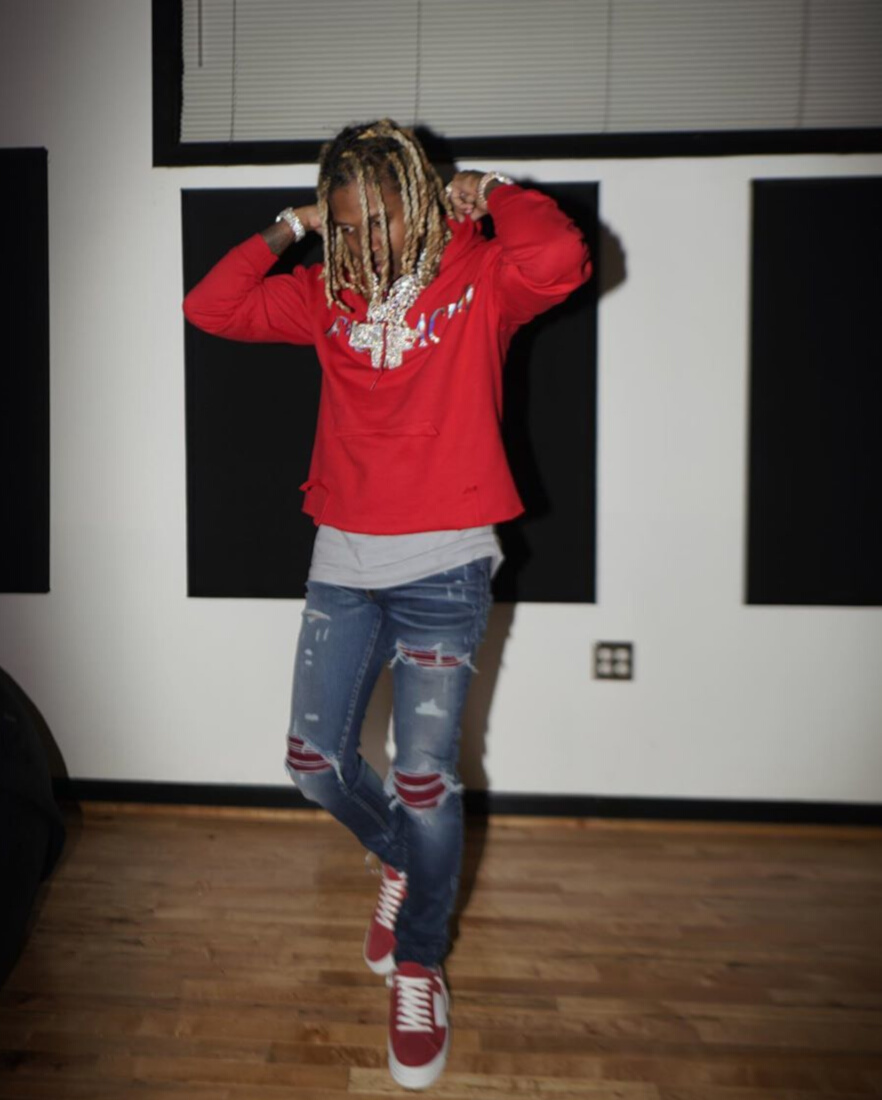 Lil Durk Reps The Streets In Amiri Denim & Off-White Sneakers On IG