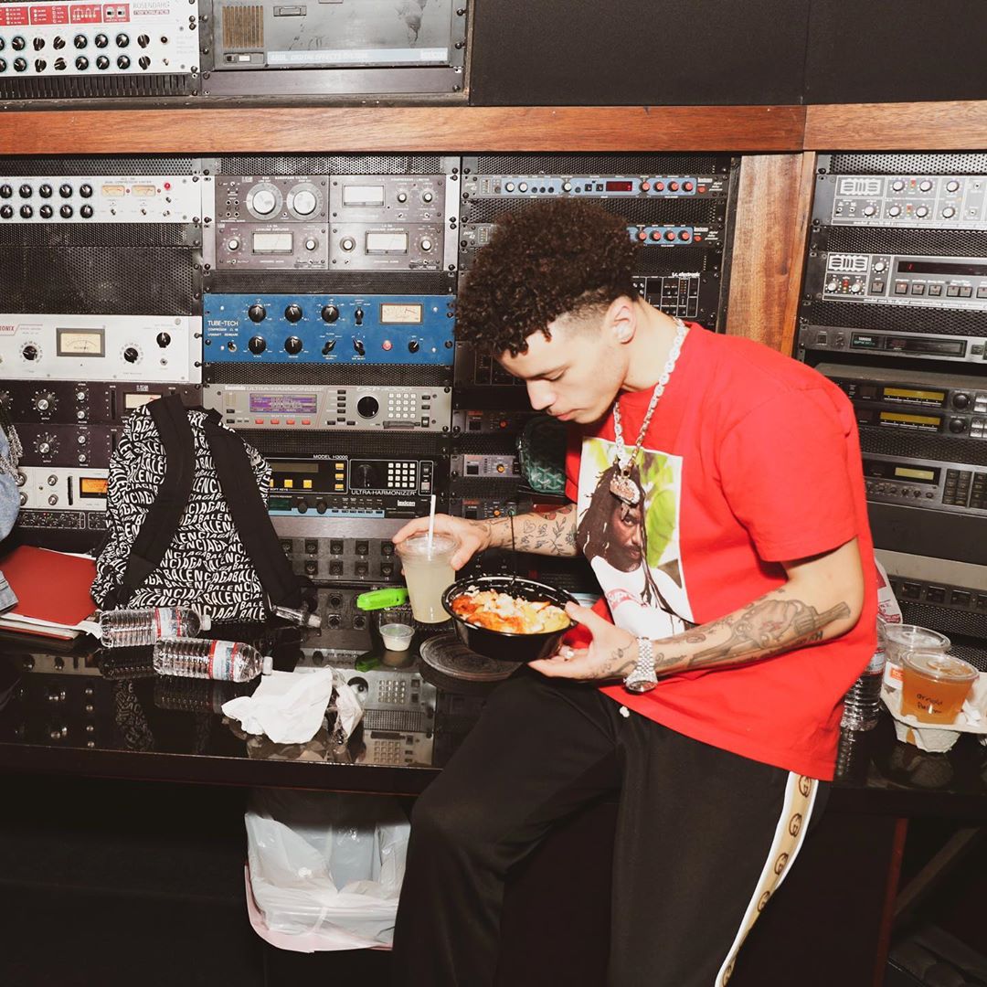 Lil Mosey Works On New Music In Supreme Tee & Gucci Joggers | Incorporated Style