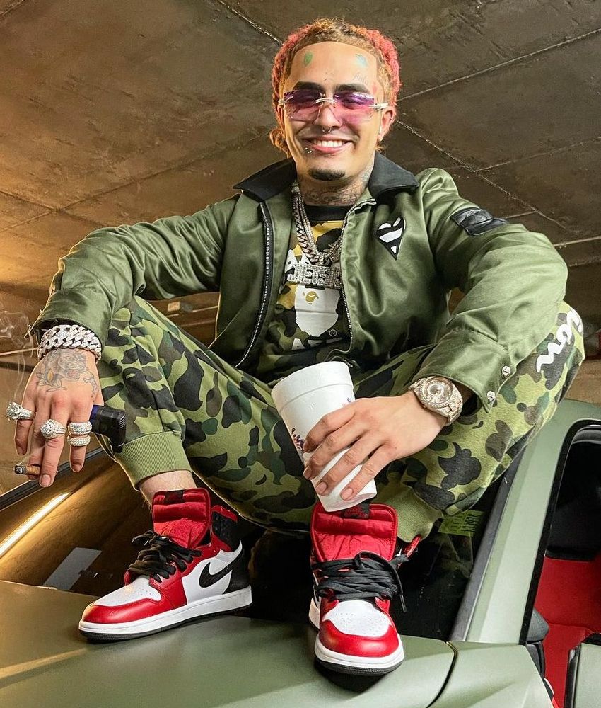 Lil Pump Wearing a Green Chrome Hearts, BAPE, & Jordan Outfit |  Incorporated Style