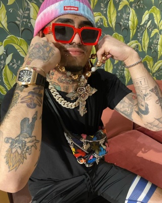 Louis vuitton Red 2019 1.1 Millionaires Sunglasses of Tyga in the   video 10 Things Tyga Can't Live Without, GQ