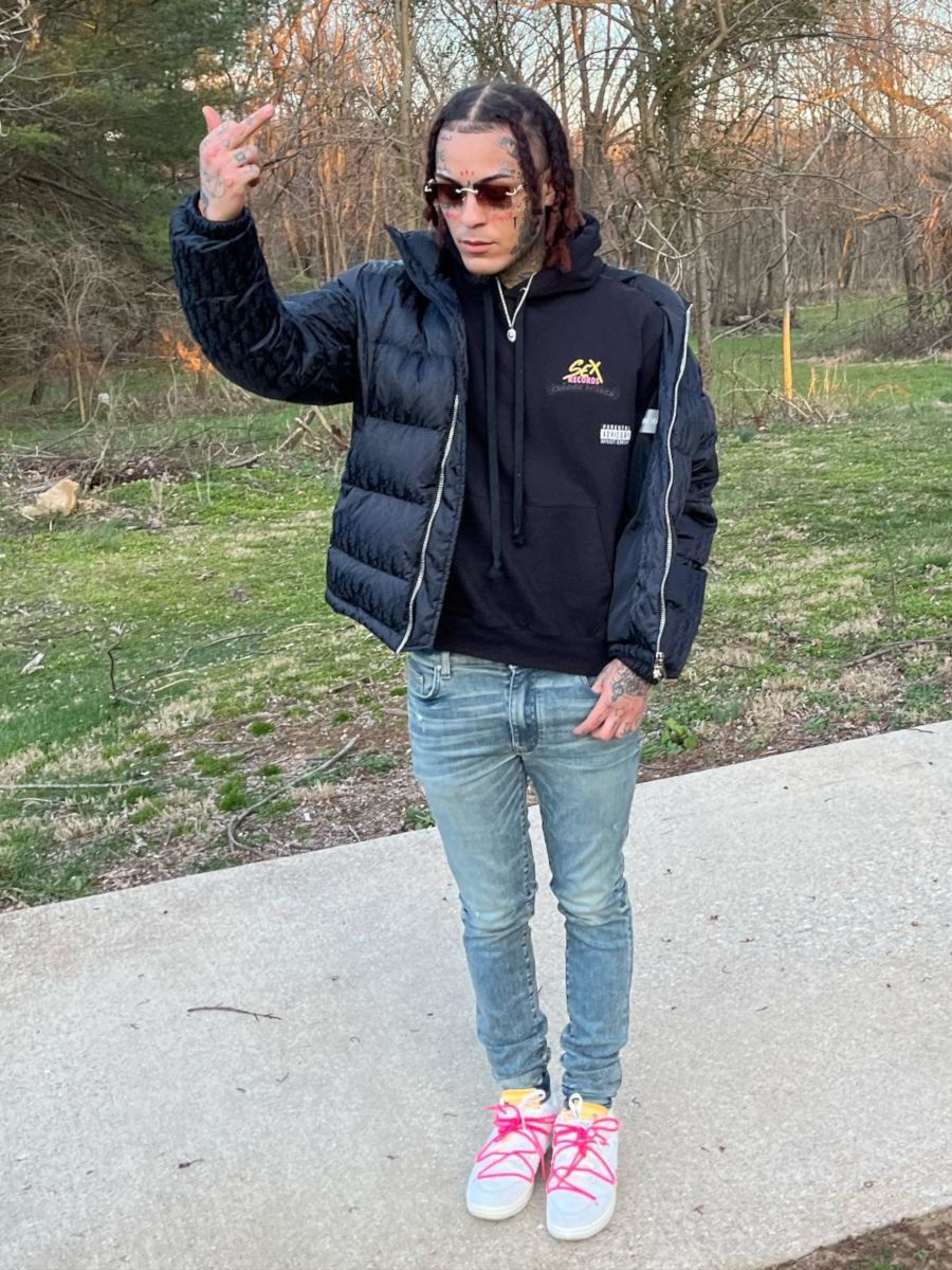 Lil Skies Wearing a Dior Puffer With a Chrome Hearts Hoodie & Nike x Off-White Sneakers