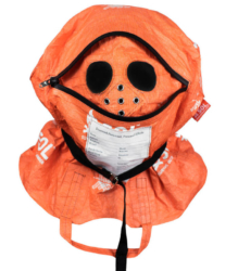 Lil Uzi Vert Orange Face Hask Hood With Black Zippers And White Sol Print