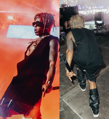 Lil Uzi Vert Wearing Chanel Sunglasses With A Rick Owens Sweater Vest Short And Takk Sneakers