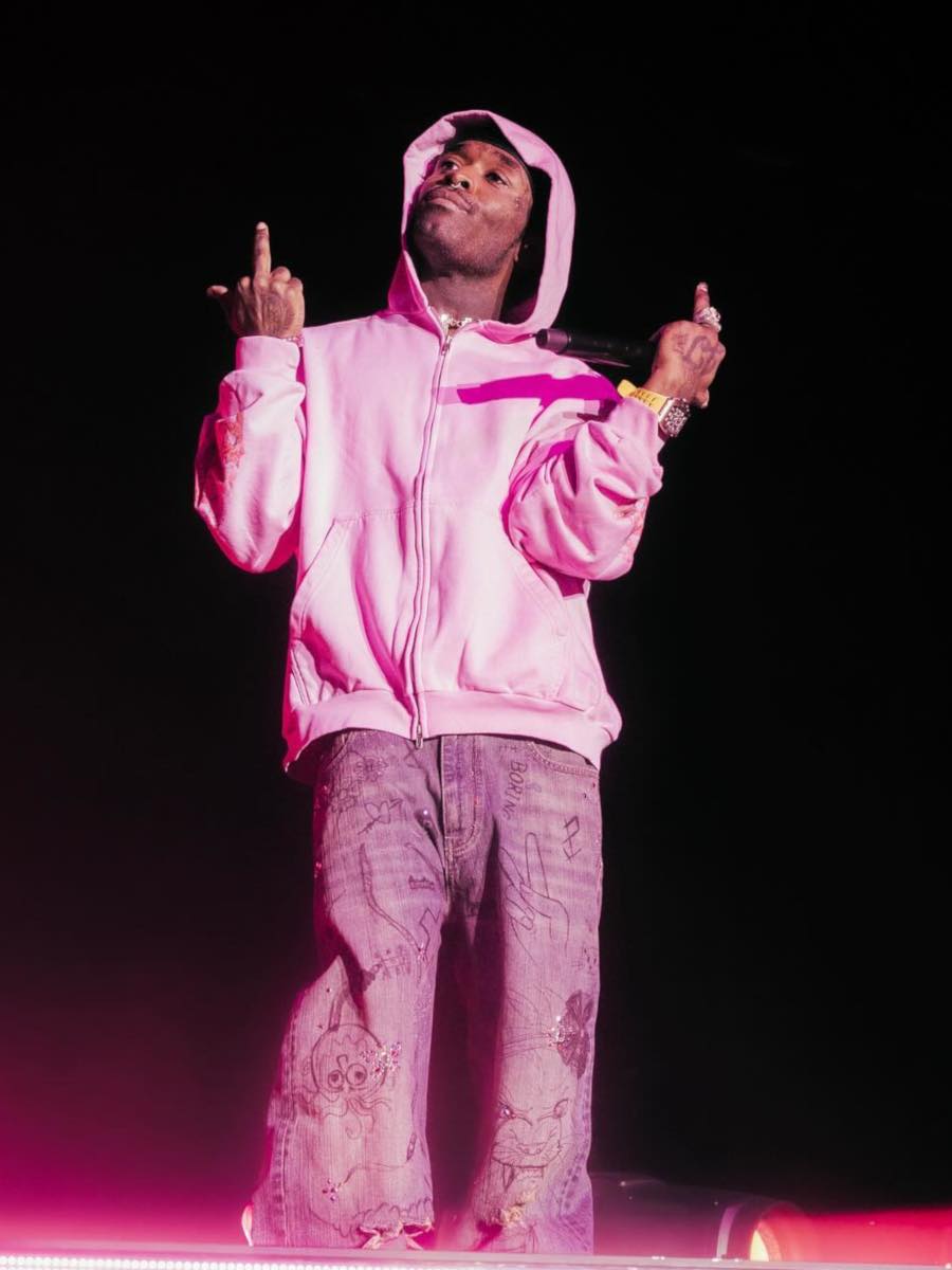 Lil Uzi Vert: Balenciaga Pink Zip Hoodie + Scribble Jeans & Rick Owens Sneakers