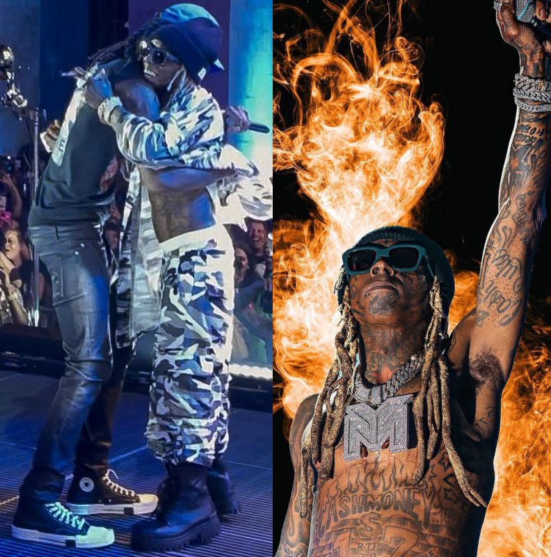 Lil Wayne Performing In a Full Balenciaga Camouflage Outfit