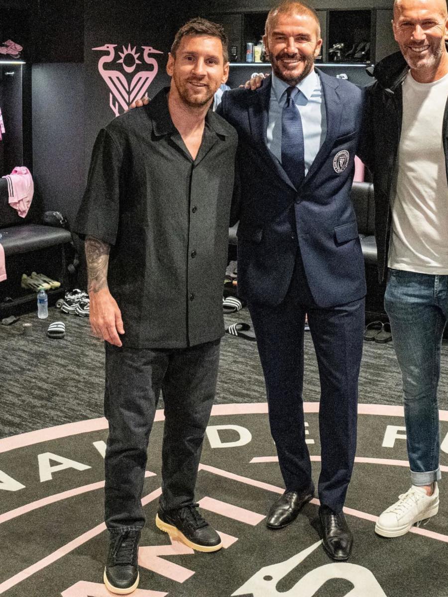 Messi: Louis Vuitton Monogram Shirt & Matching Black Low-Tops