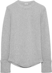 Loewe Metallic Silver Lurex Folded Cuff Sweater