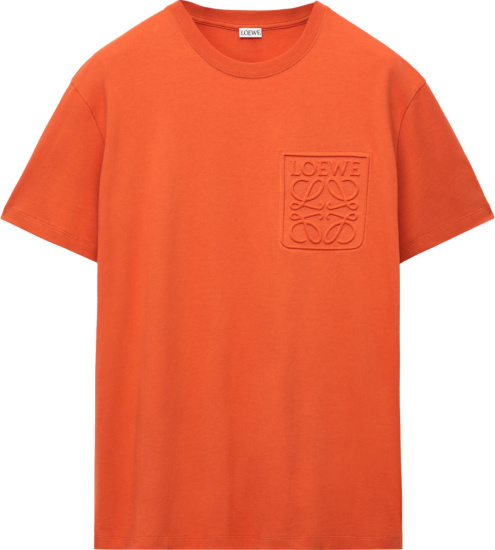Loewe Orange Anagram Debossed Logo T Shirt