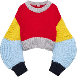 Loewe Red Yellow Light Blue Puffy Sleeve Oversized Sweater